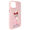 Nimmy Case iPhone 15 6.1" Glasses Cool Cat tok, rózsaszín