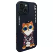 Nimmy iPhone 15 6.1" Glasses Cool Cat tok, fekete