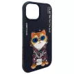 Nimmy iPhone 15 6.1" Glasses Cool Cat tok, fekete