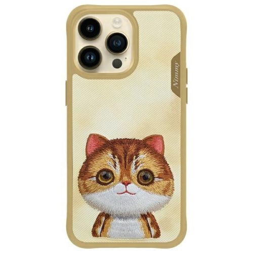 Nimmy Case iPhone 15 Pro Max 6.7" Big Eyed Pet 2.0 Cat tok, khaki