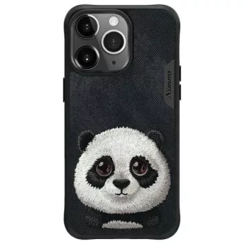   Nimmy Case iPhone 15 Pro 6.1" Big Eyed Pet 2.0 Panda tok, fekete