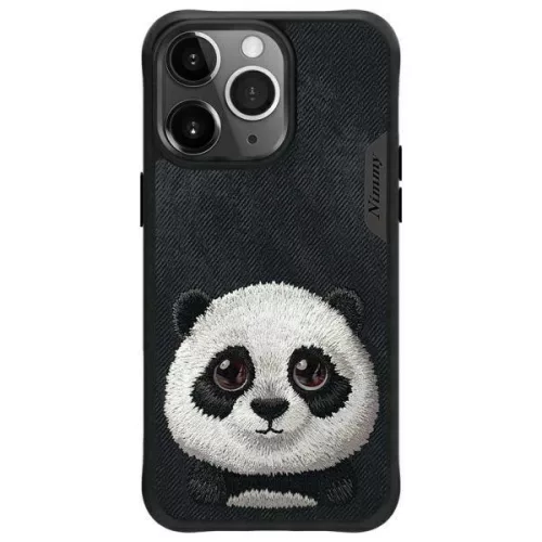 Nimmy Case iPhone 15 Pro 6.1" Big Eyed Pet 2.0 Panda tok, fekete