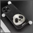 Nimmy Case iPhone 15 Pro 6.1" Big Eyed Pet 2.0 Panda tok, fekete