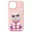 Nimmy Case iPhone 15 6.1" Cool&Cute 2.0 Cat tok, rózsaszín