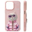 Nimmy Case iPhone 15 Pro Max 6.7" Cool&Cute 2.0 Cat tok, rózsaszín