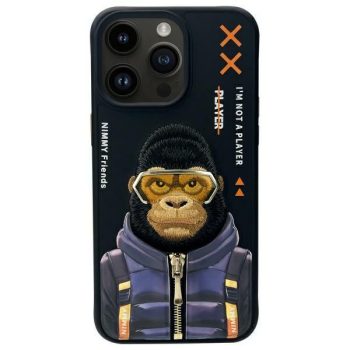   Nimmy Case iPhone 15 Pro Max 6.7" Cool&Cute 2.0 Monkey tok, fekete