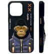 Nimmy Case iPhone 15 Pro Max 6.7" Cool&Cute 2.0 Monkey tok, fekete