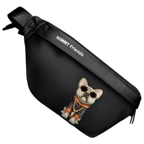 Nimmy Crossbody Glasses Cool Dog válltáska, fekete