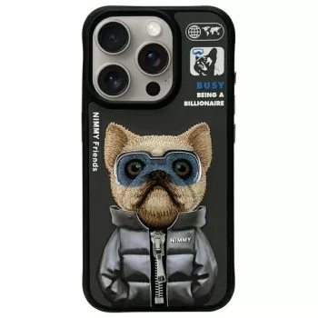   Nimmy Case iPhone 15 Pro 6.1" Cool&Cute 2.0 Dog tok, fekete