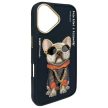 Nimmy Case iPhone 16 6.1" Glasses Cool Dog tok, fekete