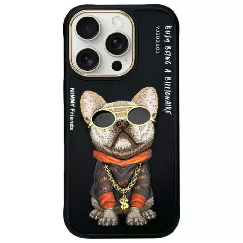 Nimmy Case iPhone 16 Pro 6.3" Glasses Cool Dog tok, fekete