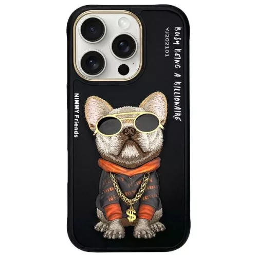 Nimmy Case iPhone 16 Pro Max 6.9" Glasses Cool Dog tok, fekete