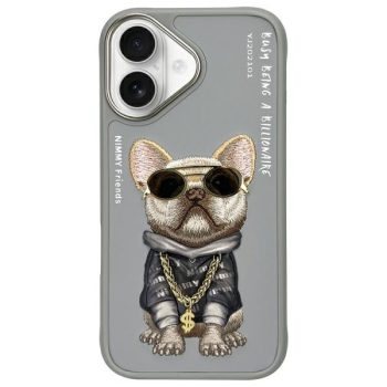 Nimmy Case iPhone 16 6.1" Glasses Cool Dog tok, szürke
