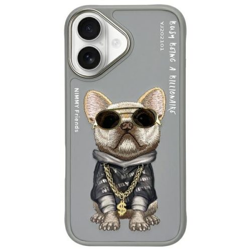 Nimmy Case iPhone 16 6.1" Glasses Cool Dog tok, szürke