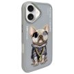 Nimmy Case iPhone 16 6.1" Glasses Cool Dog tok, szürke