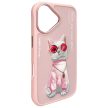 Nimmy Case iPhone 16 6.1" Glasses Cool Cat tok, rózsaszín