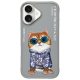 Nimmy Case iPhone 16 6.1" Glasses Cool Cat tok, szürke