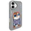 Nimmy Case iPhone 16 6.1" Glasses Cool Cat tok, szürke