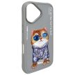 Nimmy Case iPhone 16 6.1" Glasses Cool Cat tok, szürke