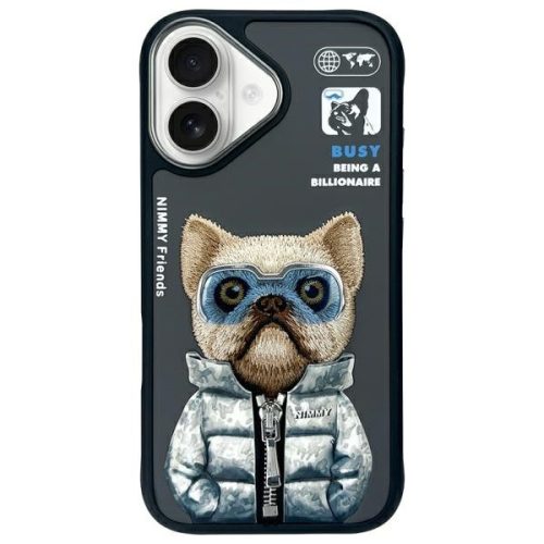 Nimmy Case iPhone 16 6.1" Cool&Cute 2.0 Dog tok, fekete