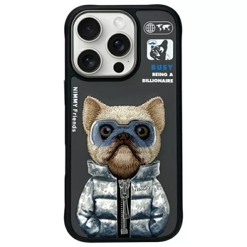 Nimmy Case iPhone 16 Pro 6.3" Cool&Cute 2.0 Dog tok, fekete