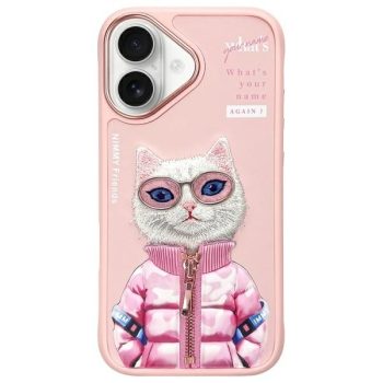   Nimmy Case iPhone 16 6.1" Cool&Cute 2.0 Cat tok, rózsaszín