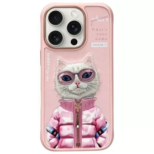 Nimmy Case iPhone 16 Pro 6.3" Cool&Cute 2.0 Cat tok, rózsaszín