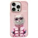 Nimmy Case iPhone 16 Pro 6.3" Cool&Cute 2.0 Cat tok, rózsaszín