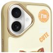 Nimmy Case iPhone 16 6.1" Cool&Cute 2.0 Cat tok, bézs