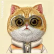 Nimmy Case iPhone 16 Pro 6.3" khaki Cool&Cute 2.0 Cat tok, bézs