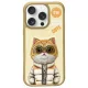 Nimmy Case iPhone 16 Pro Max 6.9" khaki Cool&Cute 2.0 Cat tok, bézs