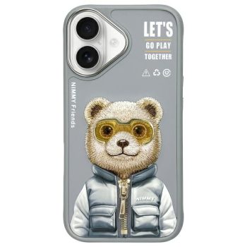  Nimmy Case iPhone 16 6.1" Cool&Cute 2.0 Bear tok, szürke