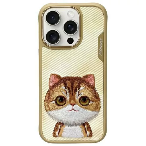 Nimmy Case iPhone 16 Pro 6.3" Big Eyed Pet 2.0 Cat tok, bézs
