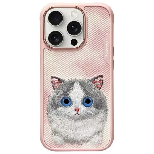 Nimmy Case iPhone 16 Pro Max 6.9 Big Eyed Pet 2.0 Cat tok, rózsaszín