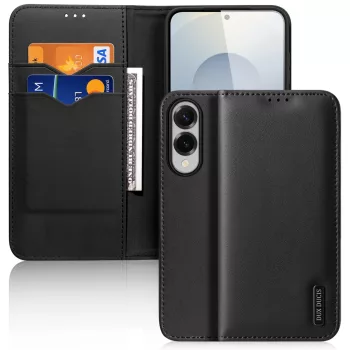   Dux Ducis Hivo Samsung Galaxy S25 Edge Case with Flip and RFID Protection tok, fekete