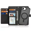 Dux Ducis Lawa iPhone 16e Leather Case Detachable Magnetic Wallet tok, fekete