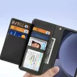 Dux Ducis Lawa Leather Case Samsung Galaxy S25 Plus with Detachable Magnetic Wallet tok, fekete