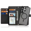 Dux Ducis Lawa Leather Case Samsung Galaxy S25 Ultra with Detachable Magnetic Wallet tok, fekete