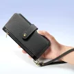 Dux Ducis Lawa Leather Case Samsung Galaxy S25 Ultra with Detachable Magnetic Wallet tok, fekete