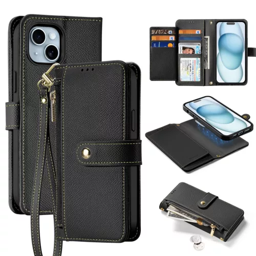 Dux Ducis Lawa Leather Case iPhone 15 tok, fekete