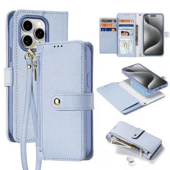 Dux Ducis Lawa Leather Case iPhone 15 tok, kék