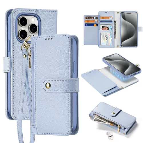 Dux Ducis Lawa Leather Case iPhone 15 tok, kék