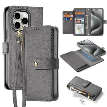Dux Ducis Lawa Leather Case iPhone 15 Pro Max tok, szürke