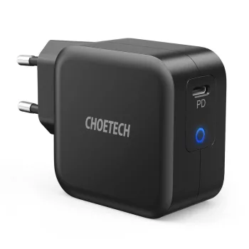   Choetech GaN USB Type C hálózati töltő 61W Power Delivery, fekete (Q6006)