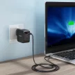 Choetech GaN USB Type C hálózati töltő 61W Power Delivery, fekete (Q6006)