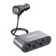 Dudao autós töltő 2x USB / 3x szivargyújtó töltő elosztó, fekete (R1Pro, fekete)