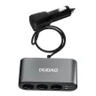 Dudao autós töltő 2x USB / 3x szivargyújtó töltő elosztó, fekete (R1Pro, fekete)