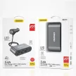Dudao autós töltő 2x USB / 3x szivargyújtó töltő elosztó, fekete (R1Pro, fekete)