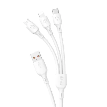   USB-C - micro USB - Lightning 480 Mb/s 6 1,2m, kábel, fehér