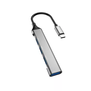   Dudao 4in1 USB-C 4x USB-A (3 x USB2.0/USB3.0) 6.3 cm, USB-HUB, fekete